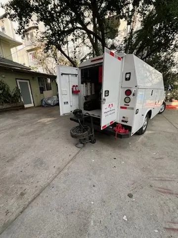 Magnet Plumbing service vehicle on-site for Water Heater Repair in South Gate Ridge